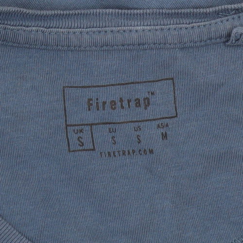 Firetrap Men's Blue Small Cotton Crew Neck Short Sleeve T-Shirt
