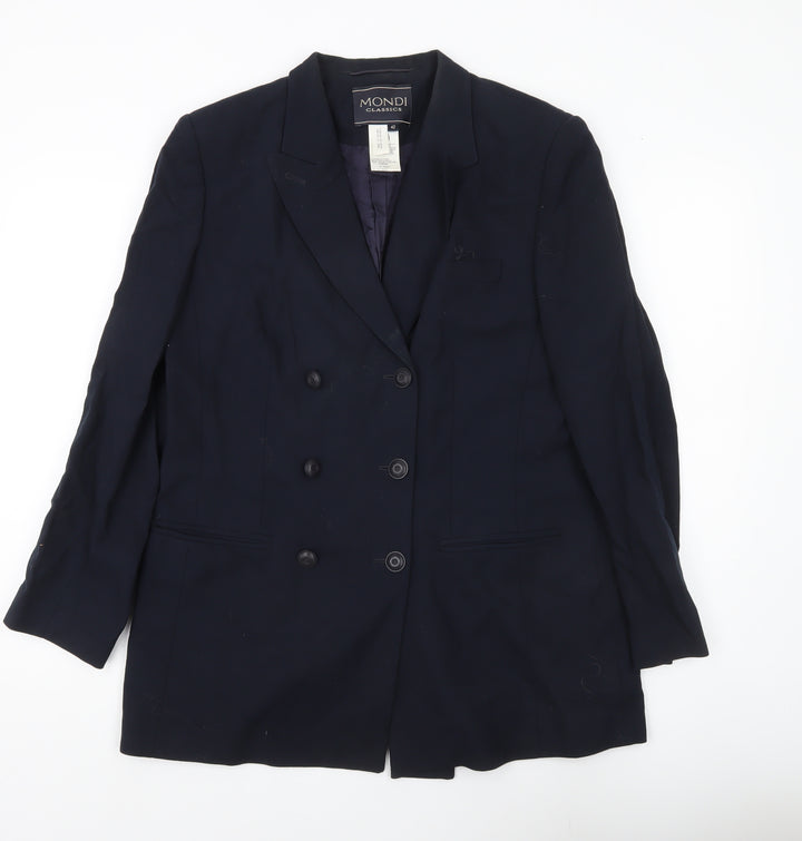 Mondi Classics Men’s Blue Wool Double-Breasted Blazer Jacket Size 42