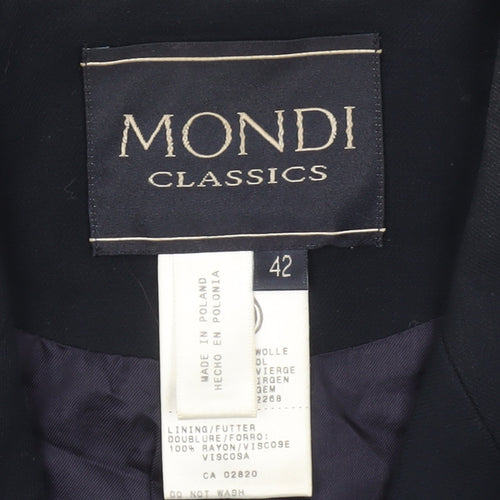 Mondi Classics Men’s Blue Wool Double-Breasted Blazer Jacket Size 42