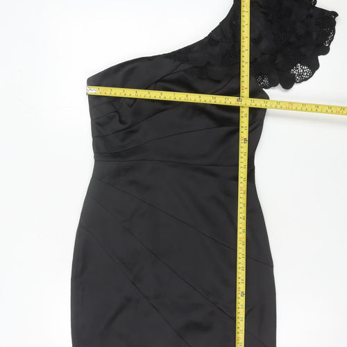 Lipsy Women’s Black Size 8 One Shoulder Bodycon Party Dress