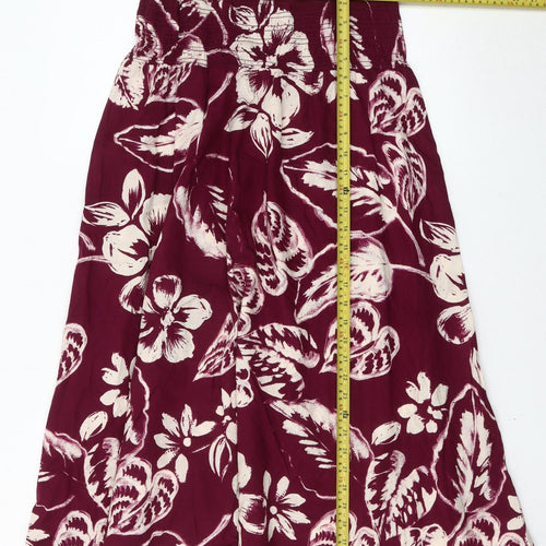 Marks and Spencer Women’s Red Floral Strapless A-Line Dress Size 8