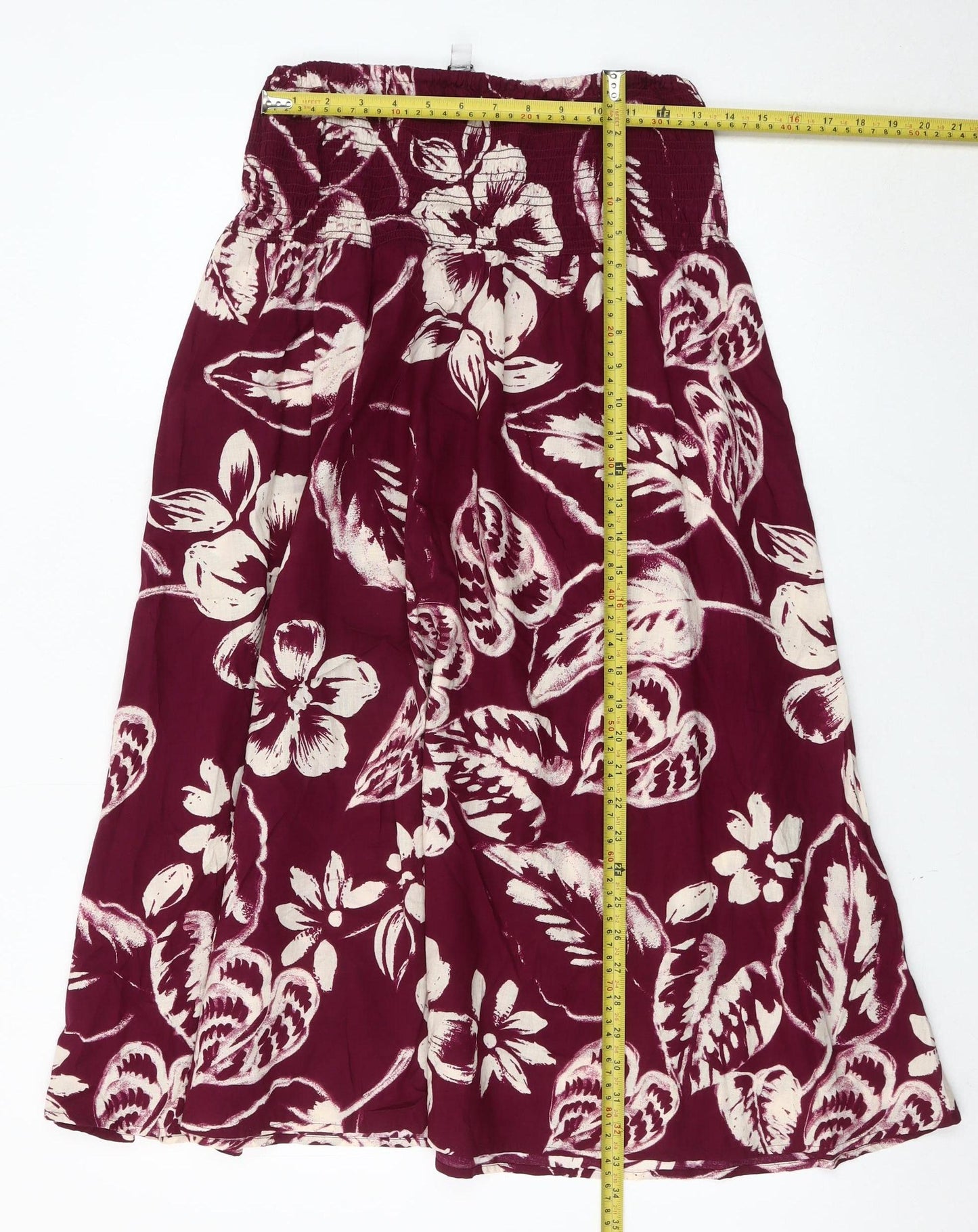 Marks and Spencer Women’s Red Floral Strapless A-Line Dress Size 8