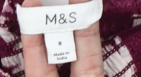 Marks and Spencer Women’s Red Floral Strapless A-Line Dress Size 8