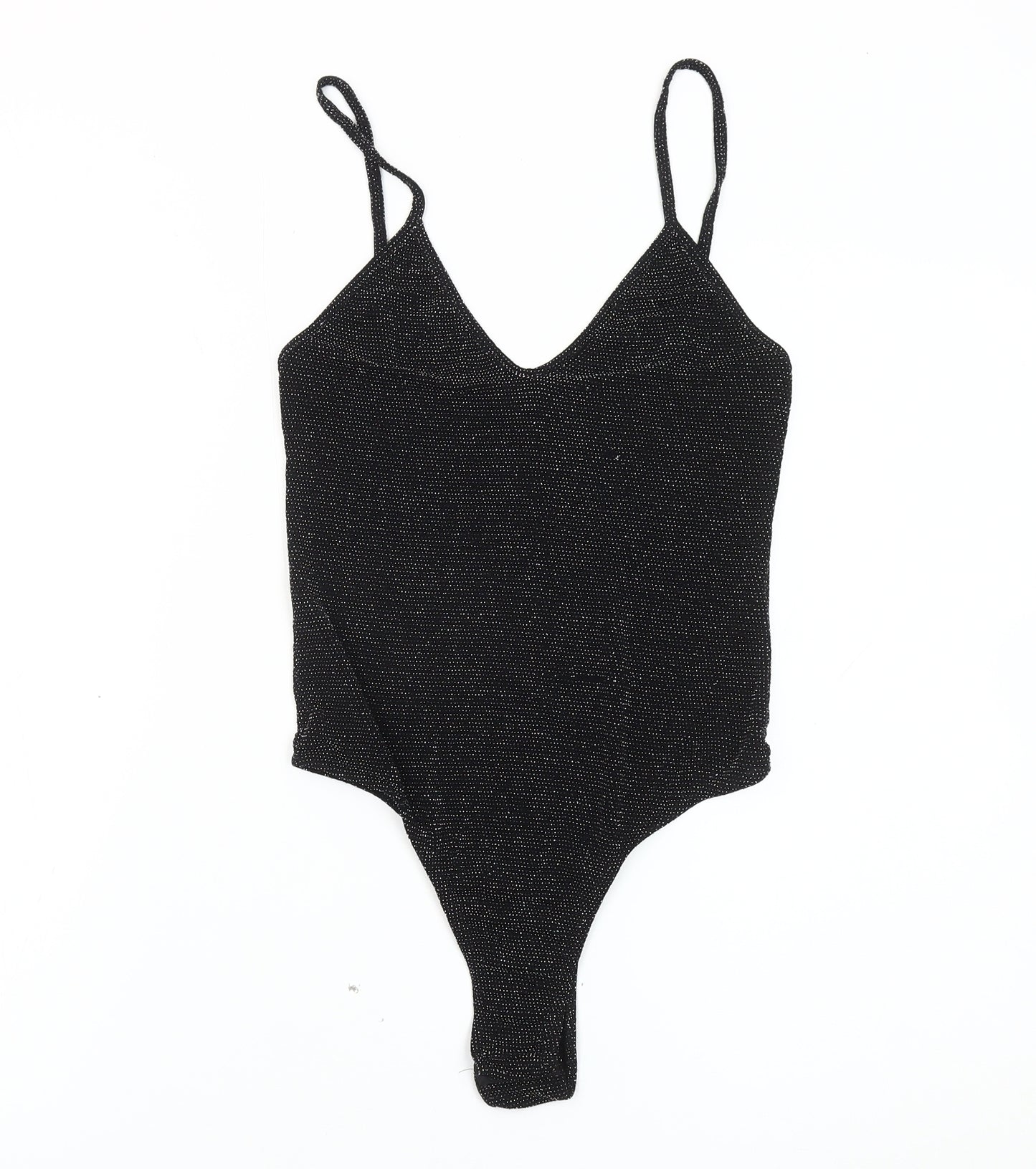 PrettyLittleThing Womens Black Size 12 Bodysuit V-Neck Partywear