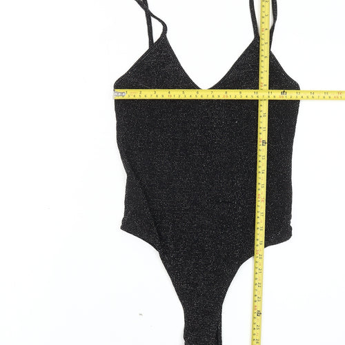 PrettyLittleThing Womens Black Size 12 Bodysuit V-Neck Partywear