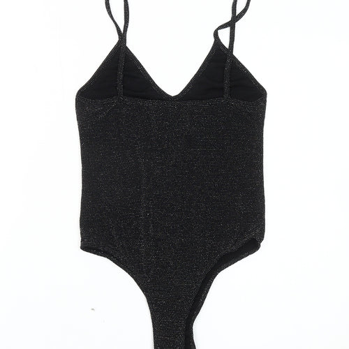PrettyLittleThing Womens Black Size 12 Bodysuit V-Neck Partywear