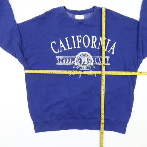 Pull&Bear Teens Womens Blue Graphic Print Sweatshirt Size S