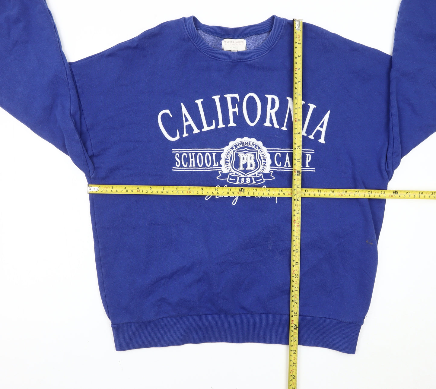 Pull&Bear Teens Womens Blue Graphic Print Sweatshirt Size S