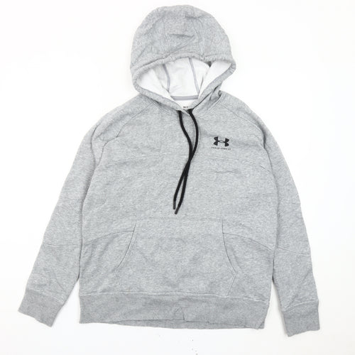 Under Armour Boys Grey Pullover Hoodie S Relaxed Fit Sports Cotton Blend