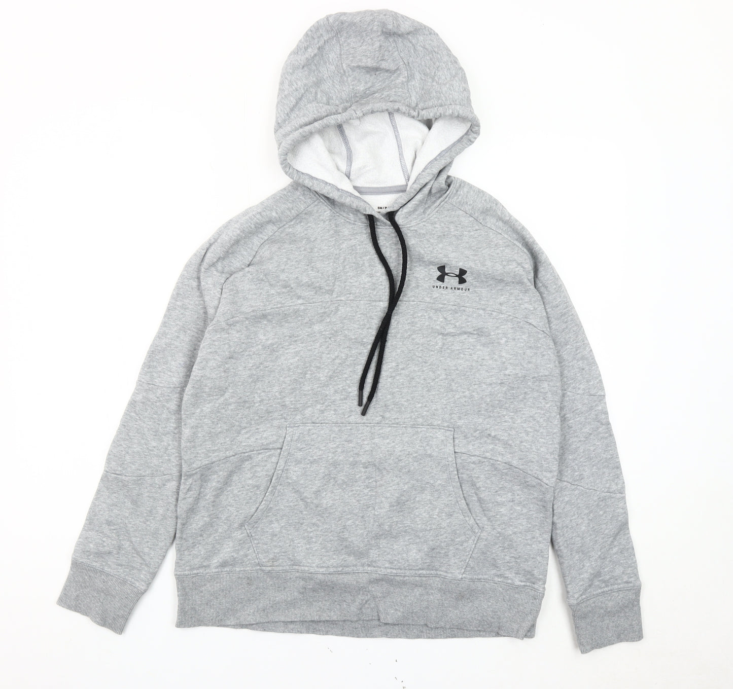 Under Armour Boys Grey Pullover Hoodie S Relaxed Fit Sports Cotton Blend