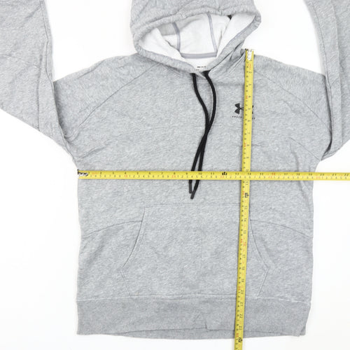 Under Armour Boys Grey Pullover Hoodie S Relaxed Fit Sports Cotton Blend
