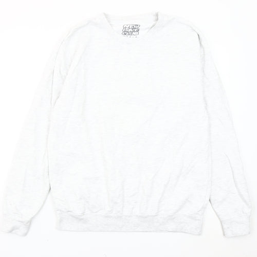 New Love Club Unisex White Mac N Cheese Sweatshirt L Graphic Pullover