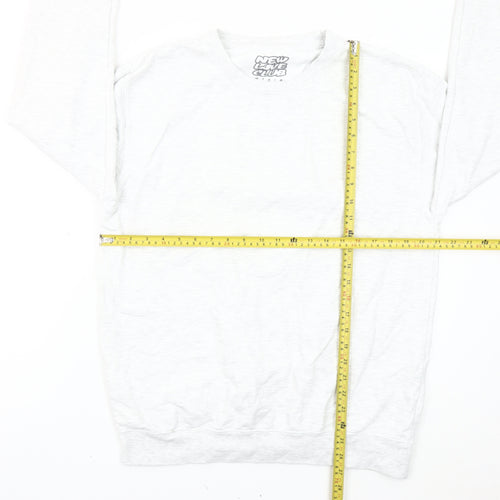 New Love Club Unisex White Mac N Cheese Sweatshirt L Graphic Pullover