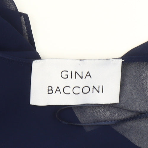 Gina Bacconi Women’s Blue Chiffon Kimono Blouse UK 12