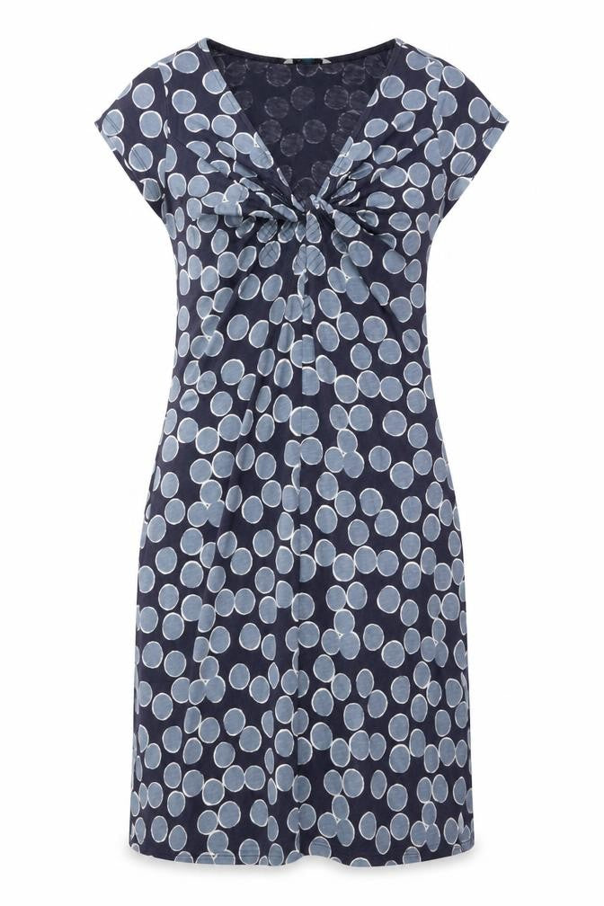 White Stuff Women’s Blue Polka Dot Cotton Shift Dress Size 10 Sleeveless