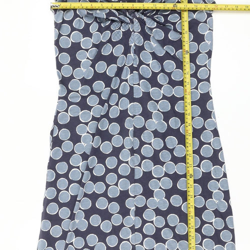 White Stuff Women’s Blue Polka Dot Cotton Shift Dress Size 10 Sleeveless