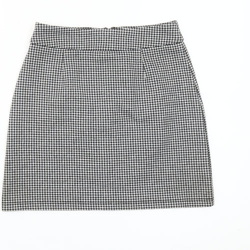 Glassons Women’s Black Houndstooth Pencil Skirt Size 8 Workwear