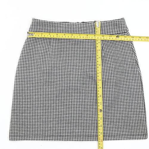 Glassons Women’s Black Houndstooth Pencil Skirt Size 8 Workwear