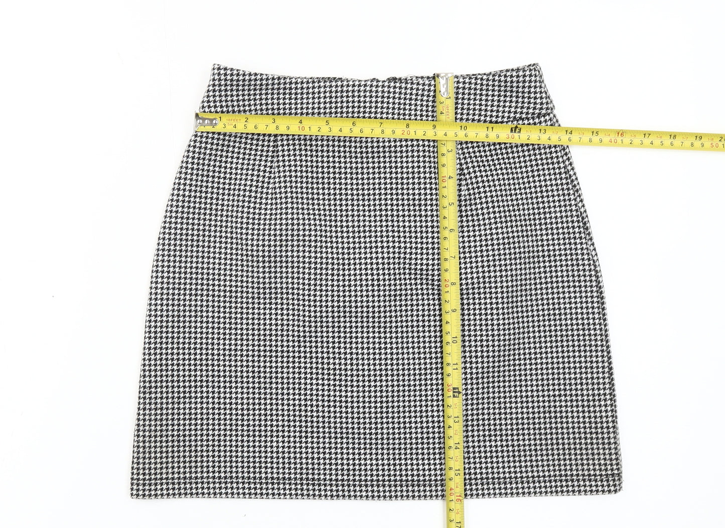 Glassons Women’s Black Houndstooth Pencil Skirt Size 8 Workwear