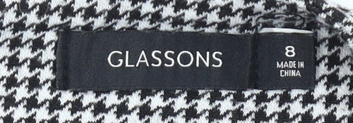 Glassons Women’s Black Houndstooth Pencil Skirt Size 8 Workwear