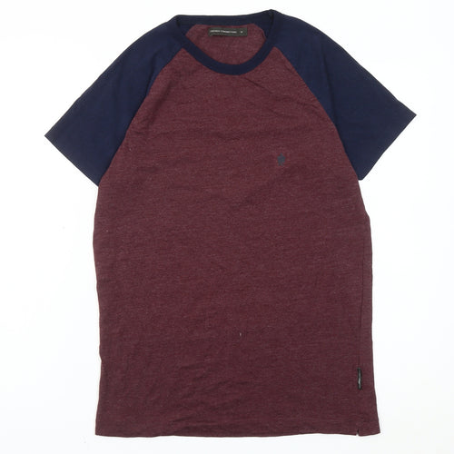 French Connection Men’s Red & Blue Colourblock T-Shirt Size M