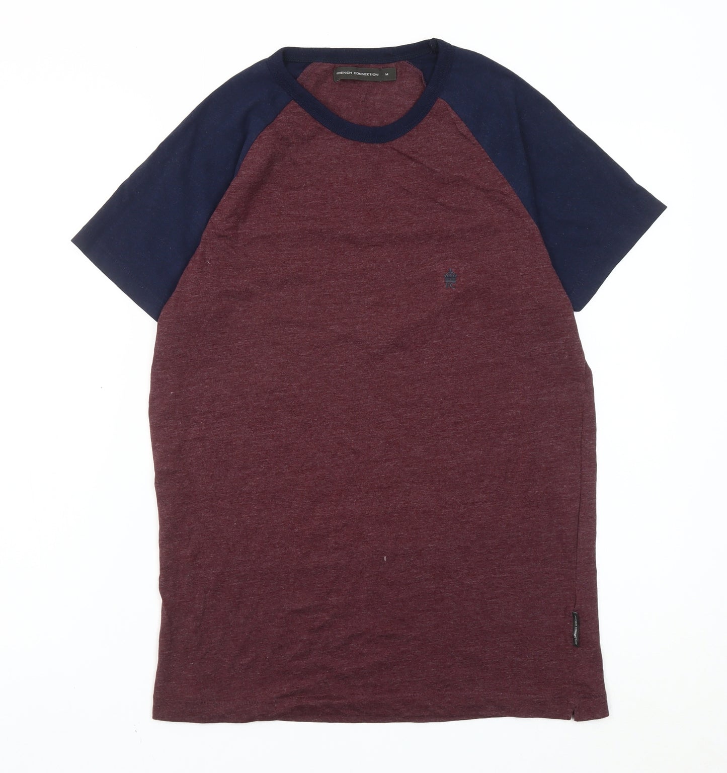 French Connection Men’s Red & Blue Colourblock T-Shirt Size M