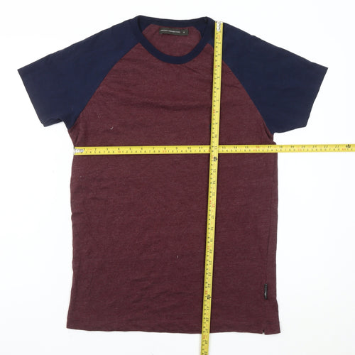 French Connection Men’s Red & Blue Colourblock T-Shirt Size M