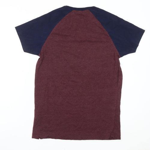 French Connection Men’s Red & Blue Colourblock T-Shirt Size M