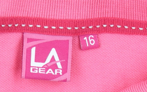 LA Gear Womens Pink Polo Sleeveless Top Size 16 Summer Casual