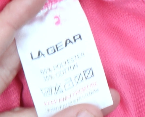 LA Gear Womens Pink Polo Sleeveless Top Size 16 Summer Casual