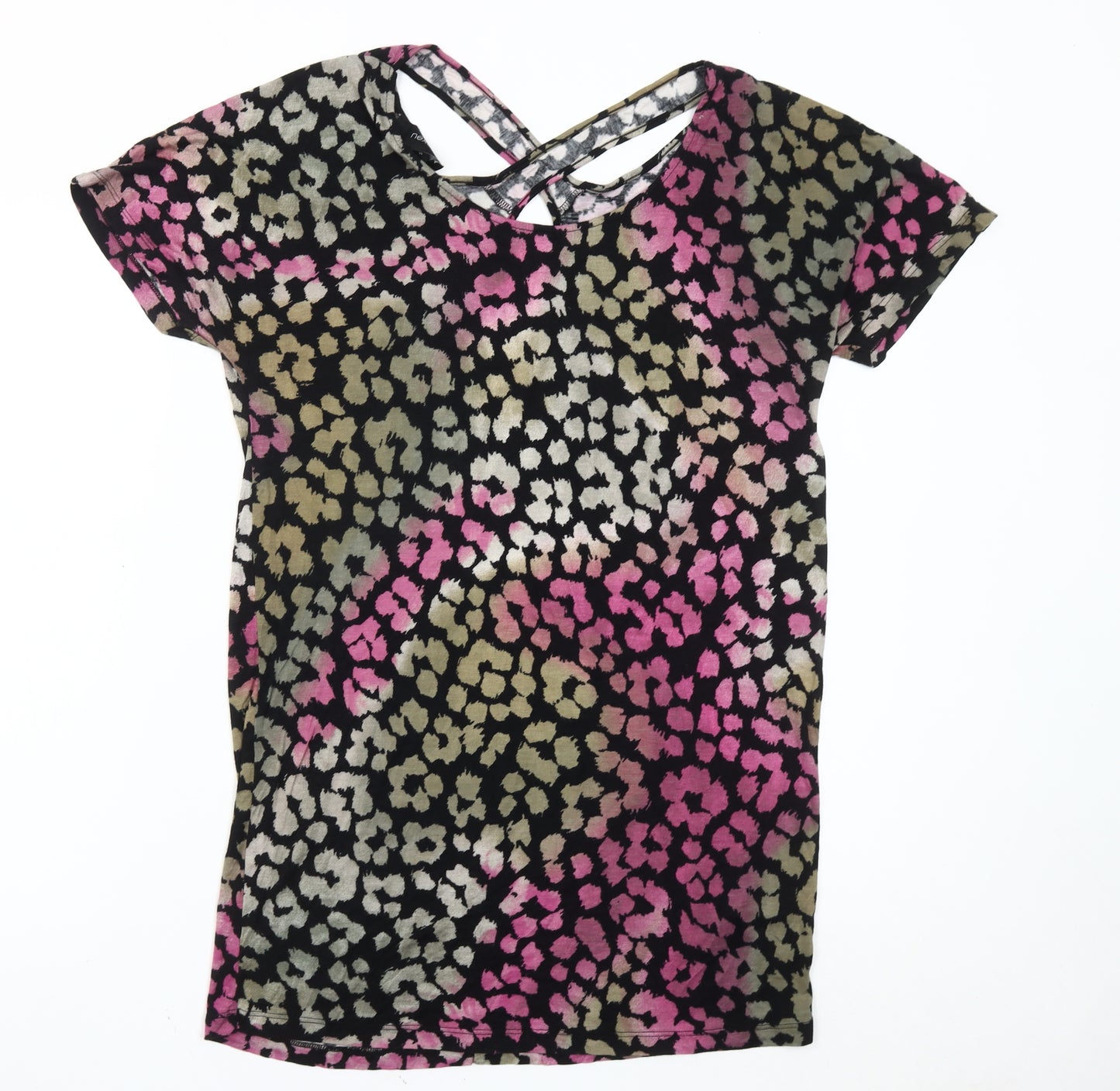 Next Womens Multicoloured Animal Print T-Shirt UK 10 Scoop Neck