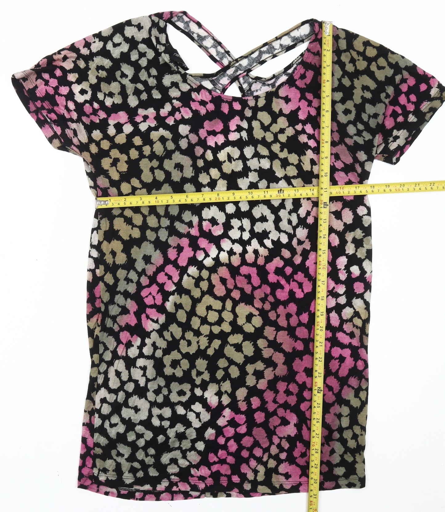 Next Womens Multicoloured Animal Print T-Shirt UK 10 Scoop Neck