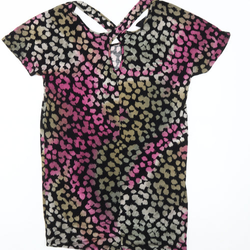 Next Womens Multicoloured Animal Print T-Shirt UK 10 Scoop Neck