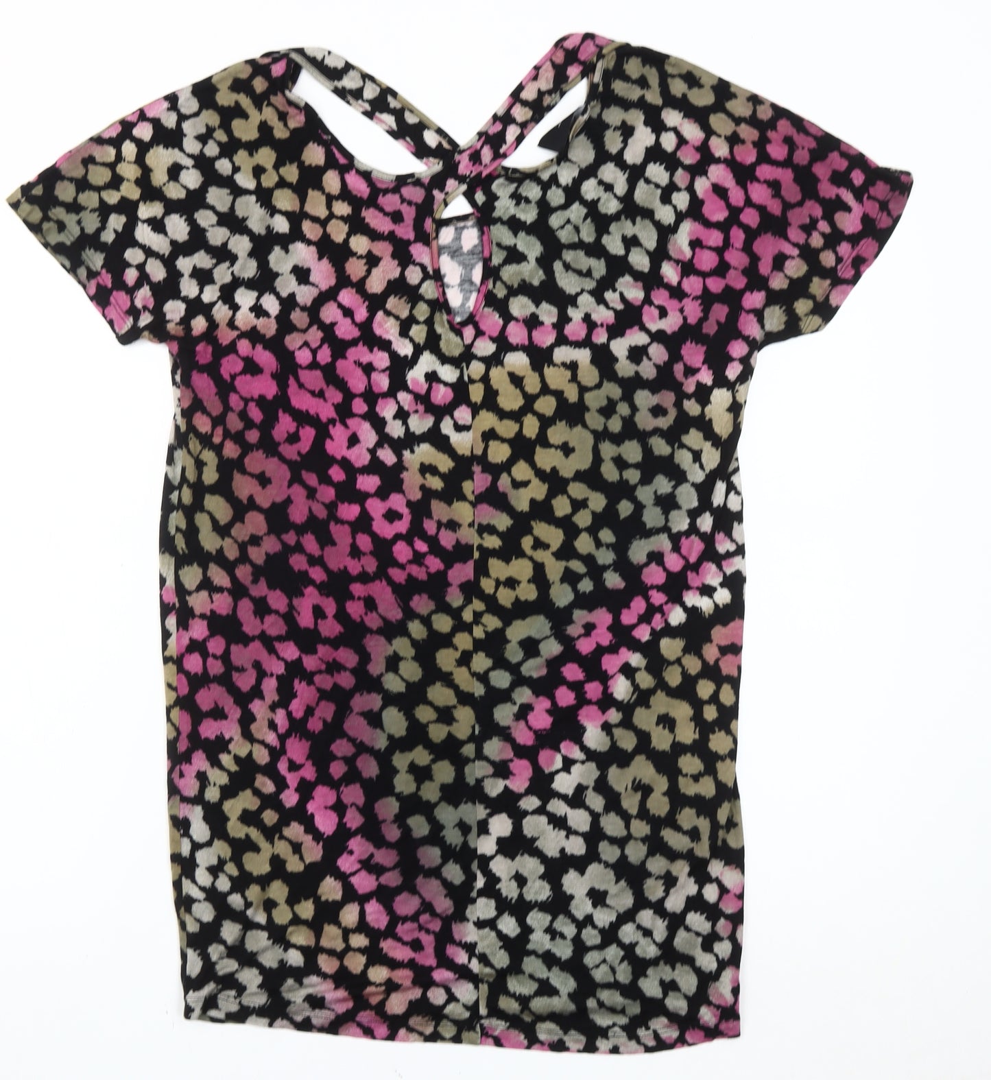 Next Womens Multicoloured Animal Print T-Shirt UK 10 Scoop Neck