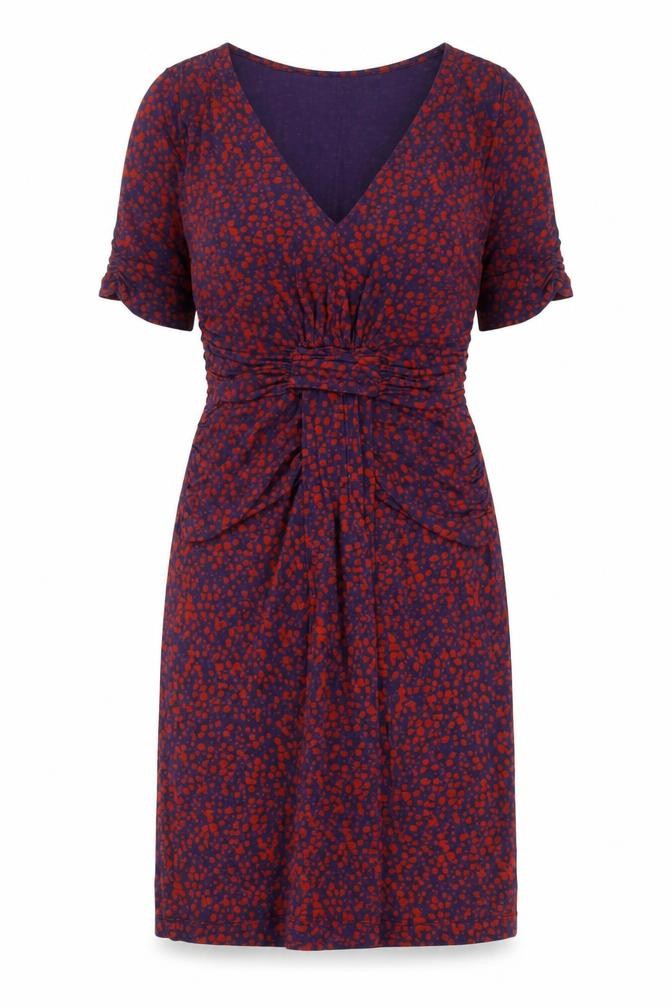Great Plains Women Purple Red Sheath Dress S Viscose Blend