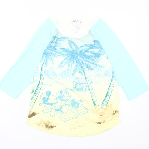 Disney Parks Womens Multicoloured T-Shirt Size 14 Mickey Minnie Tropical