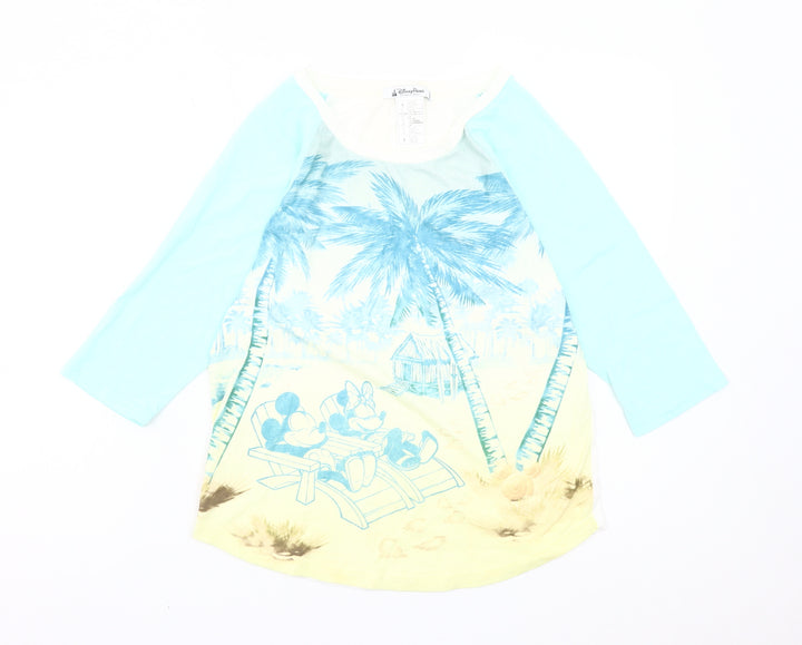 Disney Parks Womens Multicoloured T-Shirt Size 14 Mickey Minnie Tropical