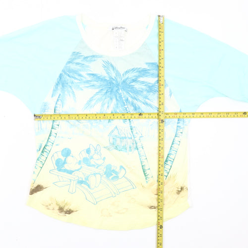 Disney Parks Womens Multicoloured T-Shirt Size 14 Mickey Minnie Tropical
