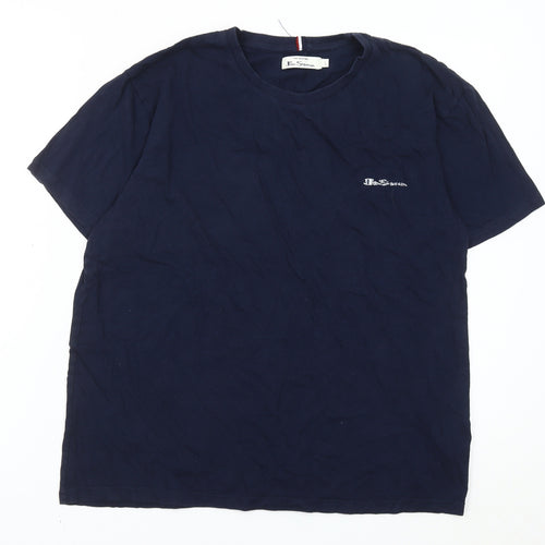 Ben Sherman Men's Blue Cotton Logo T-Shirt Size L