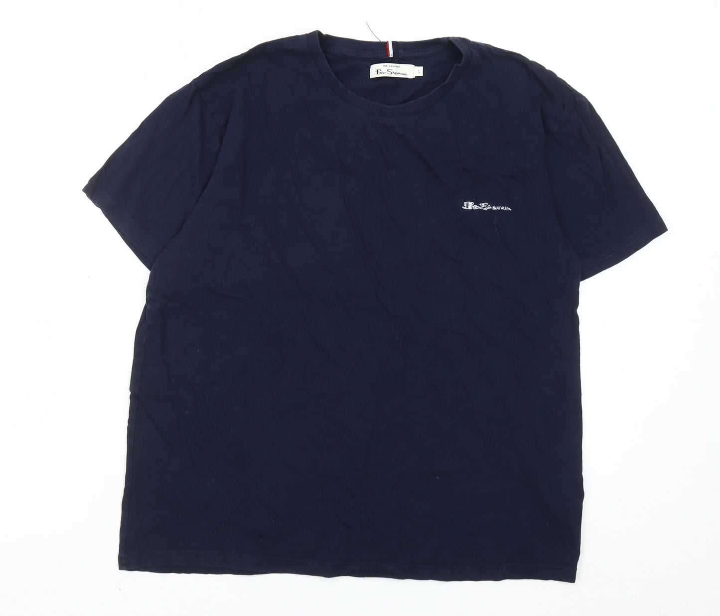 Ben Sherman Men's Blue Cotton Logo T-Shirt Size L