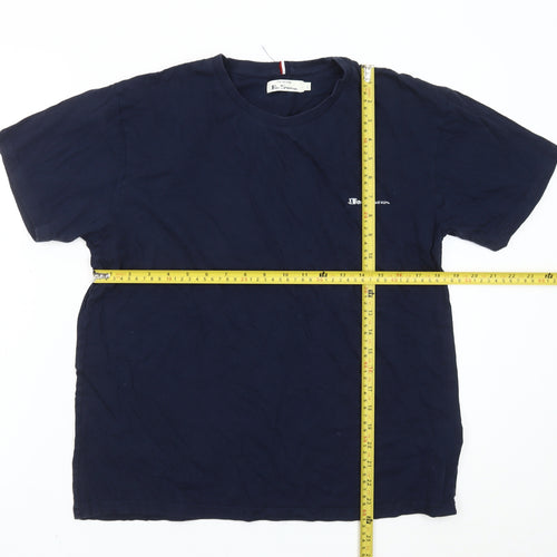 Ben Sherman Men's Blue Cotton Logo T-Shirt Size L