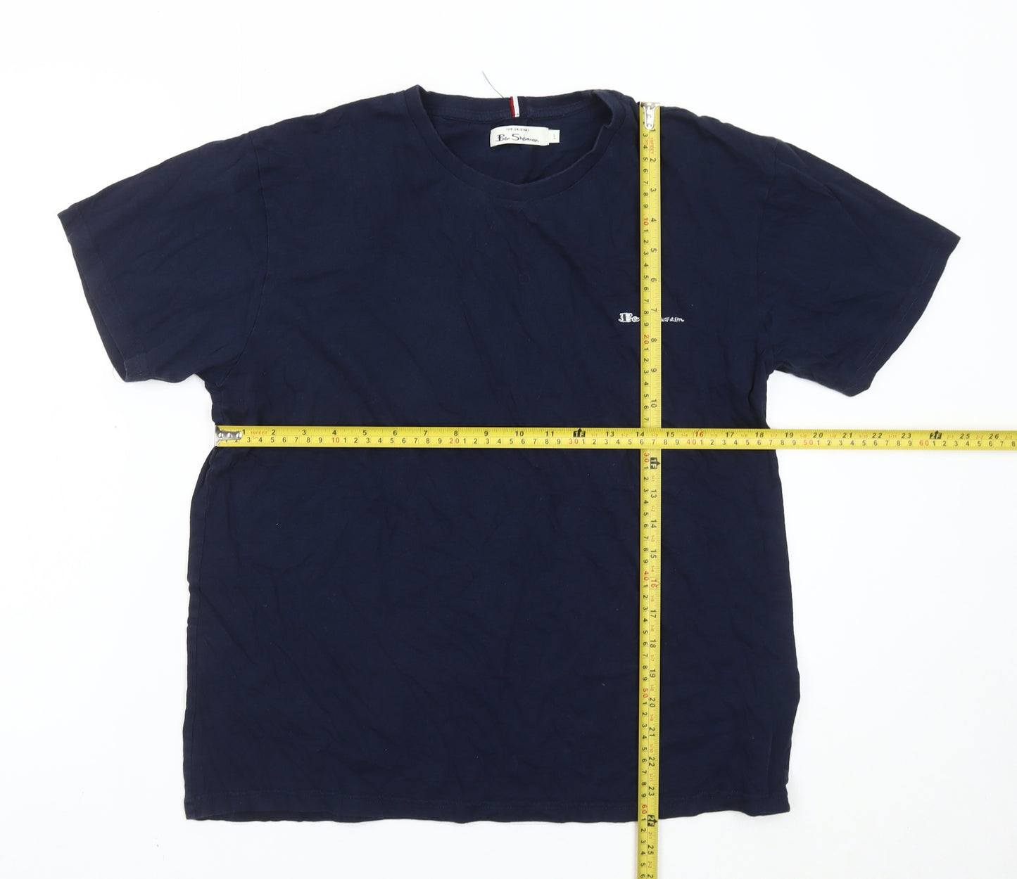 Ben Sherman Men's Blue Cotton Logo T-Shirt Size L