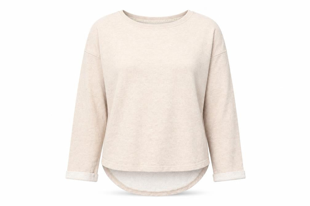 Front view of Kin by John Lewis Women’s Beige Crew Neck Pullover Sweatshirt S
