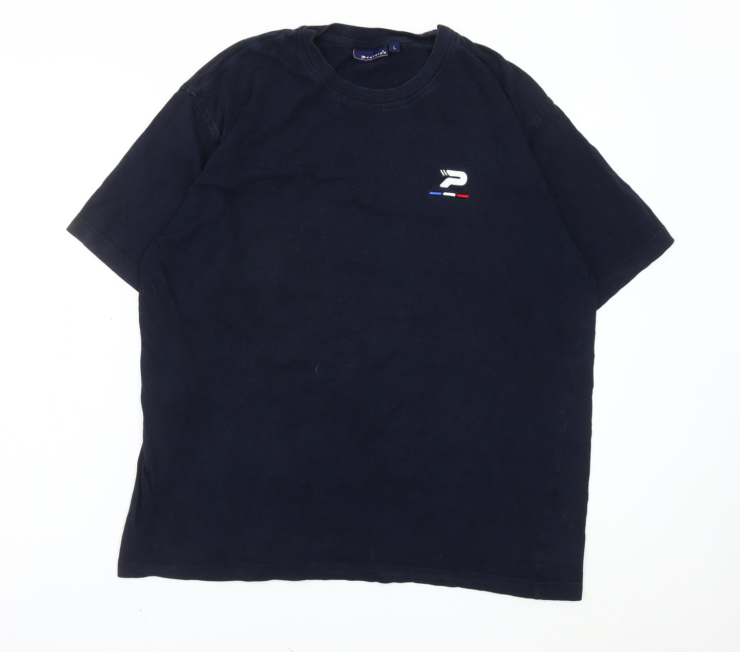 Patrick Men's Blue Cotton Crew Neck Short Sleeve T-Shirt L