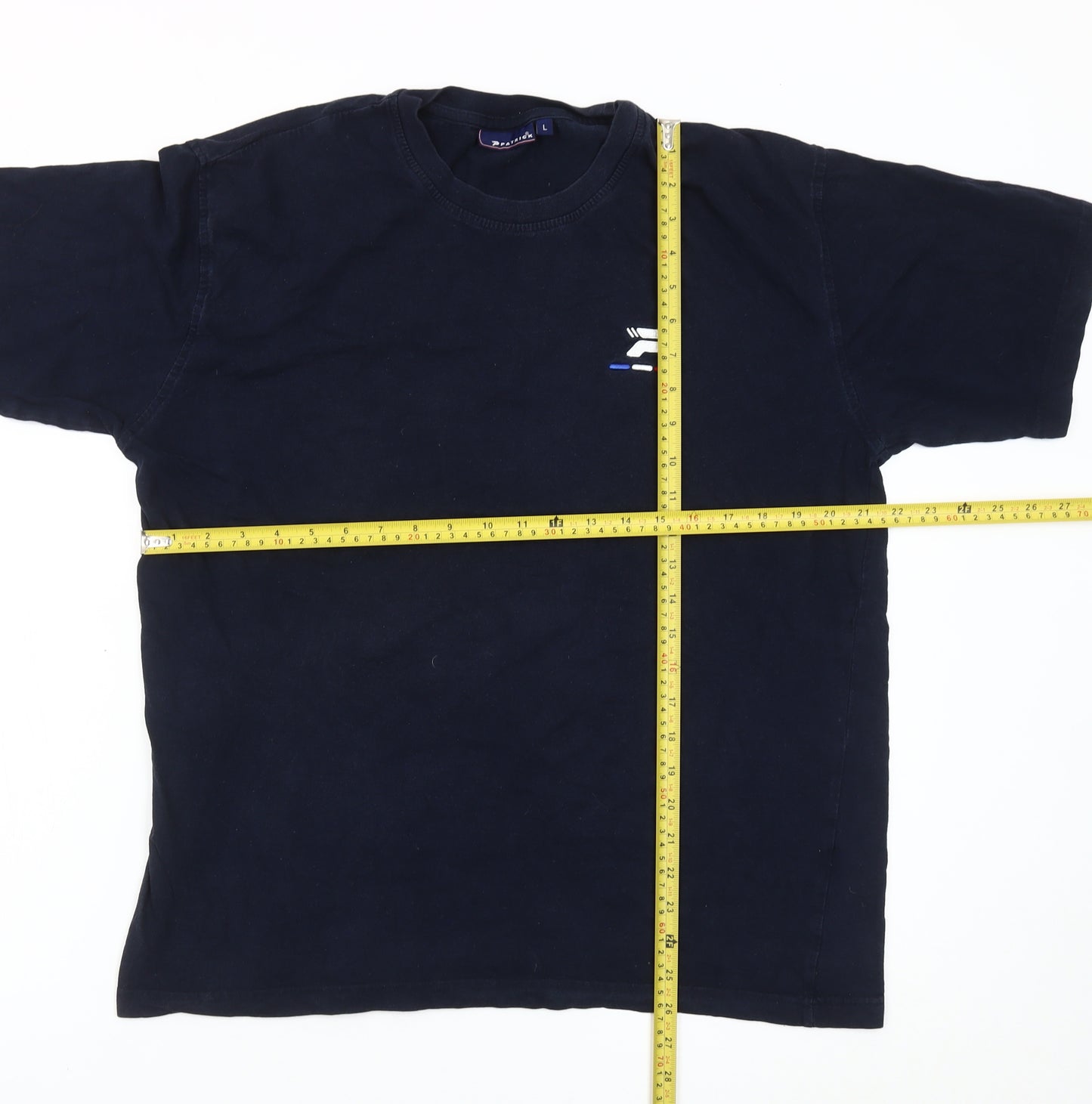 Patrick Men's Blue Cotton Crew Neck Short Sleeve T-Shirt L