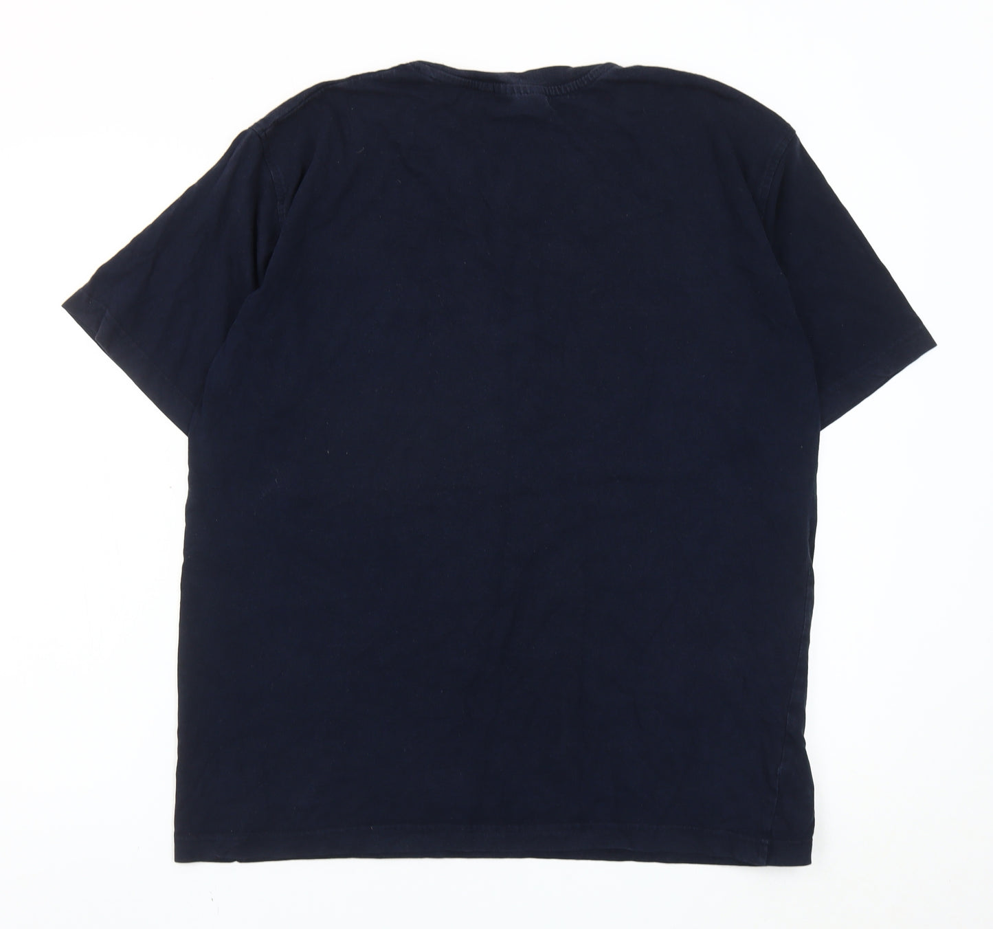 Patrick Men's Blue Cotton Crew Neck Short Sleeve T-Shirt L