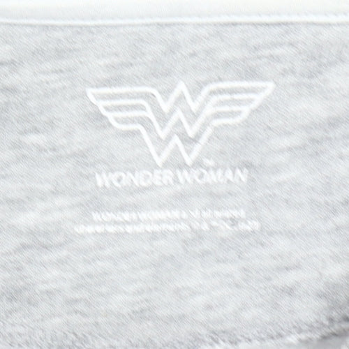 Wonder Woman Womens Grey L Pullover Sweatshirt Graphic Print