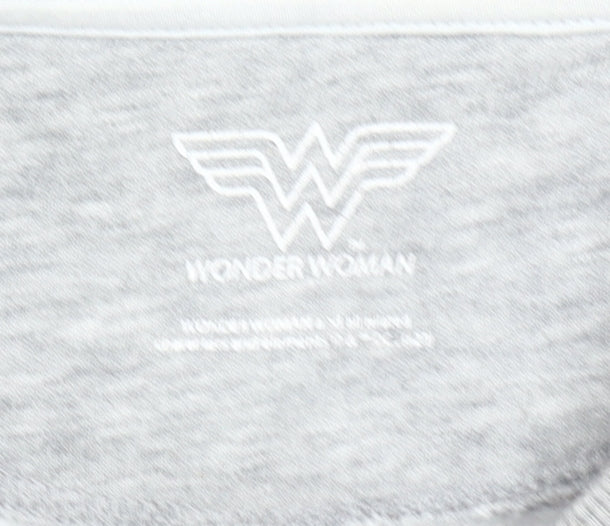 Wonder Woman Womens Grey L Pullover Sweatshirt Graphic Print