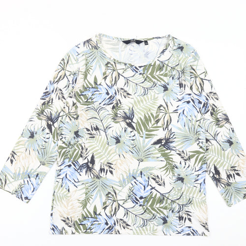 ISLE Collection Women’s Multicolour Floral Top Size 10-12 Scoop Neck Long Sleeve