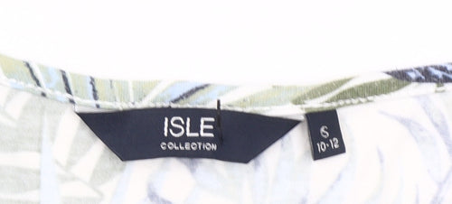 ISLE Collection Women’s Multicolour Floral Top Size 10-12 Scoop Neck Long Sleeve